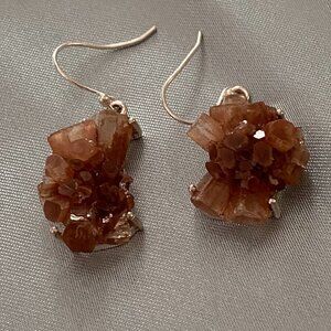 Argonite Crystal Earring set in Sterling Silver, 925.